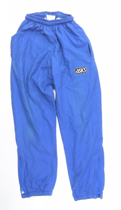 Additional front view of Asics Men's Blue Track Pants, size S, Gym & Training