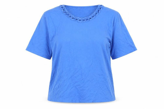 Vle Women's Blue Crew Neck T-Shirt M Size