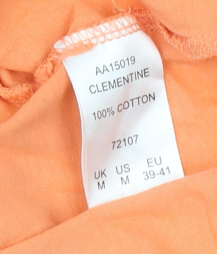 Cotton Traders Men's Orange V-Neck T-Shirt, M, Short Sleeve