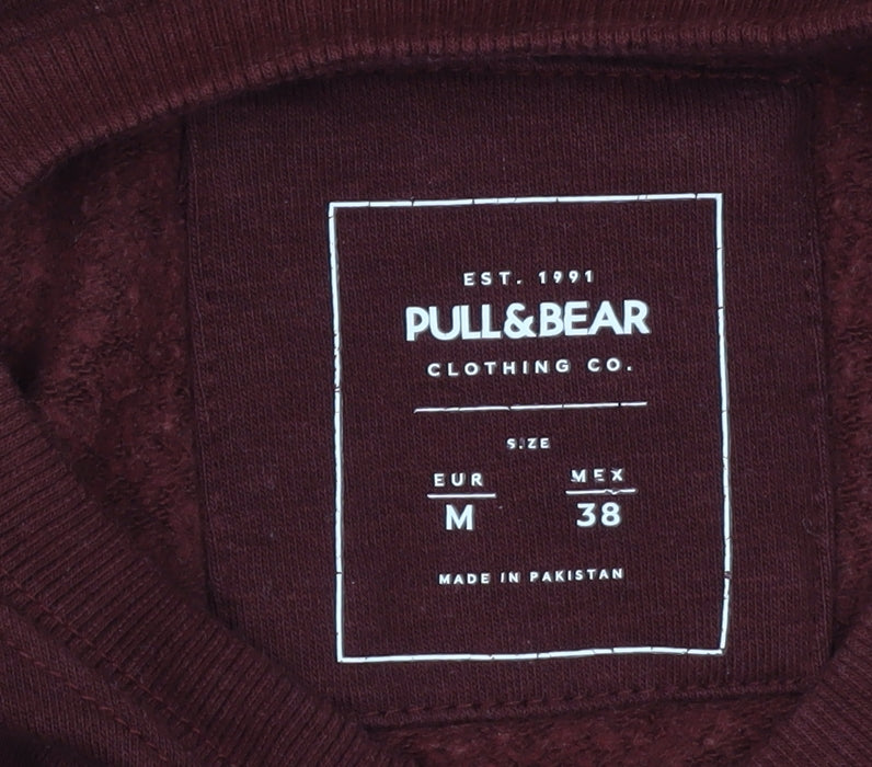 Pull & Bear Men's Red Pullover Sweatshirt M