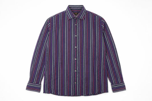Next Men's Multicoloured Striped Cotton Shirt 2XL