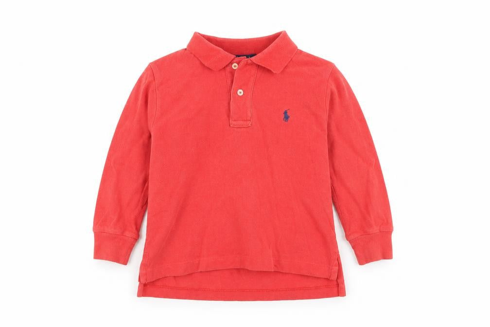 Ralph Lauren Boys Red Long Sleeve Polo Shirt 2 Years