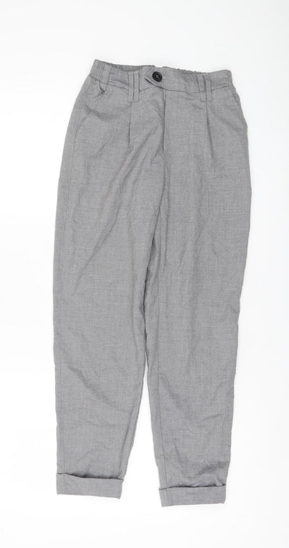 Bershka Women's Grey Cropped Trousers XS