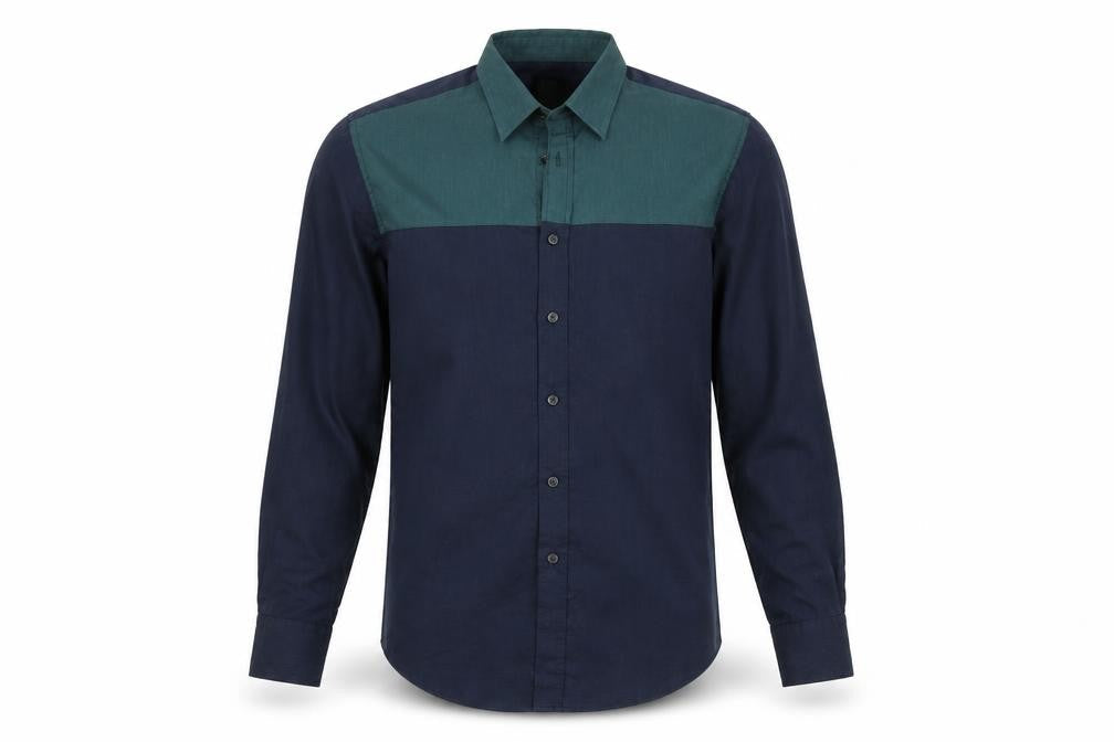 FSBN Men's Slim Fit Colourblock Casual Shirt, S