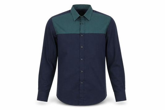 FSBN Men's Slim Fit Colourblock Casual Shirt, S