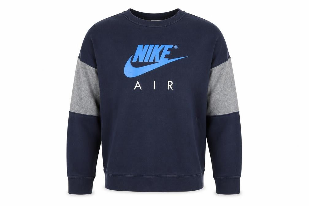Nike Boys Blue Crew Neck Sweatshirt L with Logo Accents