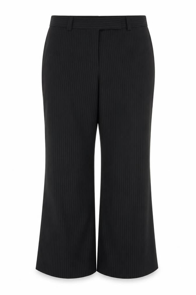 South Women's Black Striped Trousers Size 20