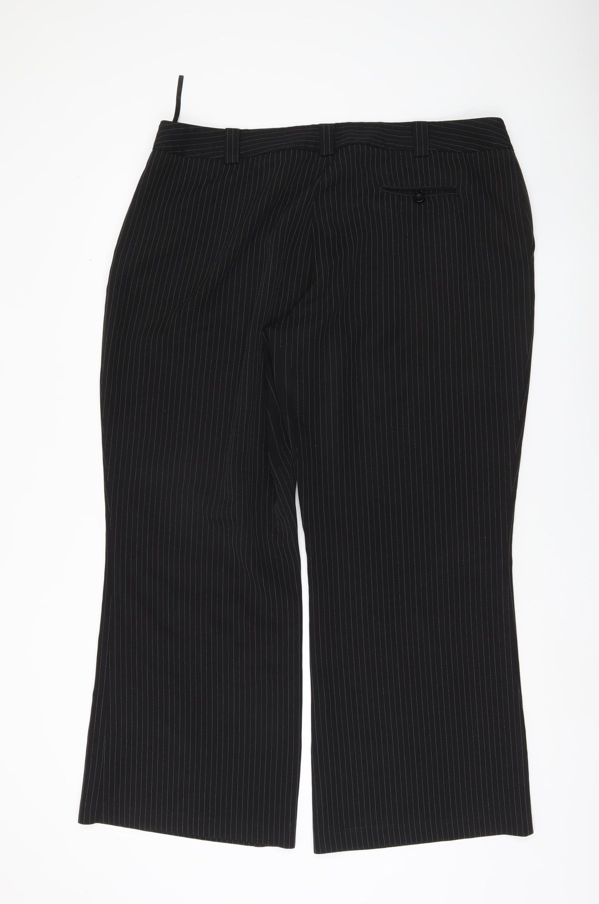 South Women's Black Striped Trousers Size 20
