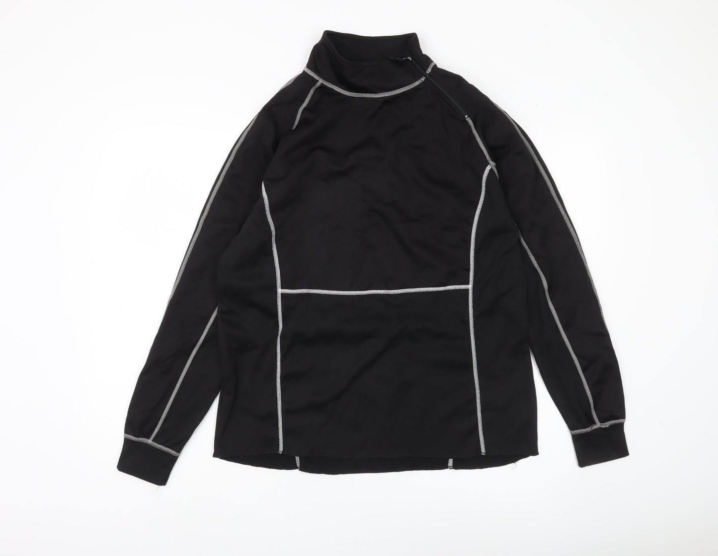 Crane Men's Black Mock Neck Sweatshirt, Size L