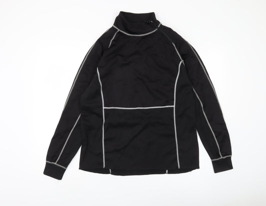 Crane Men's Black Mock Neck Sweatshirt, Size L