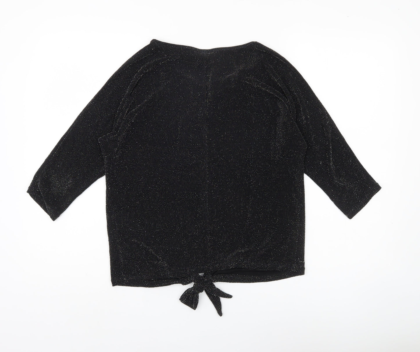 Wallis Women's Black Top, Size S, 3/4 Sleeve