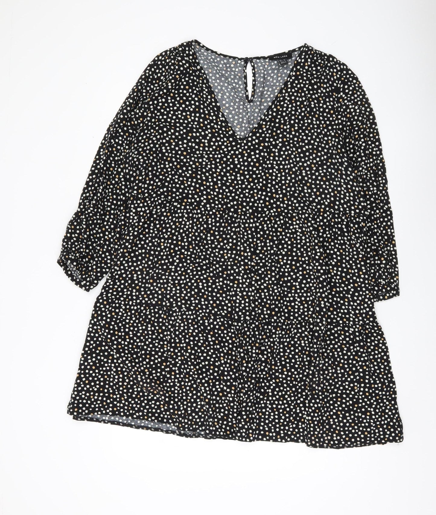 New Look Women's Black Polka Dot Dress Size 18
