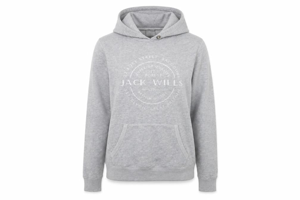 Jack Wills Women's Grey Hoodie UK 12 Logo Casual