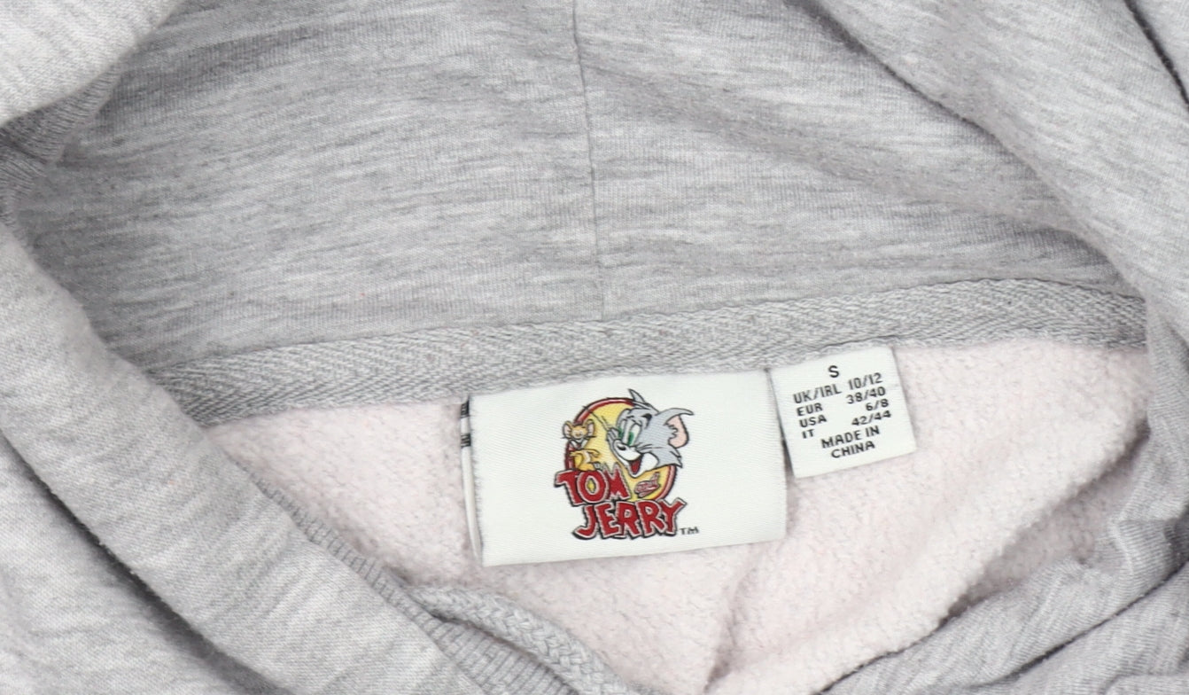 Tom & Jerry Unisex Grey Pullover Hoodie Size 10/12