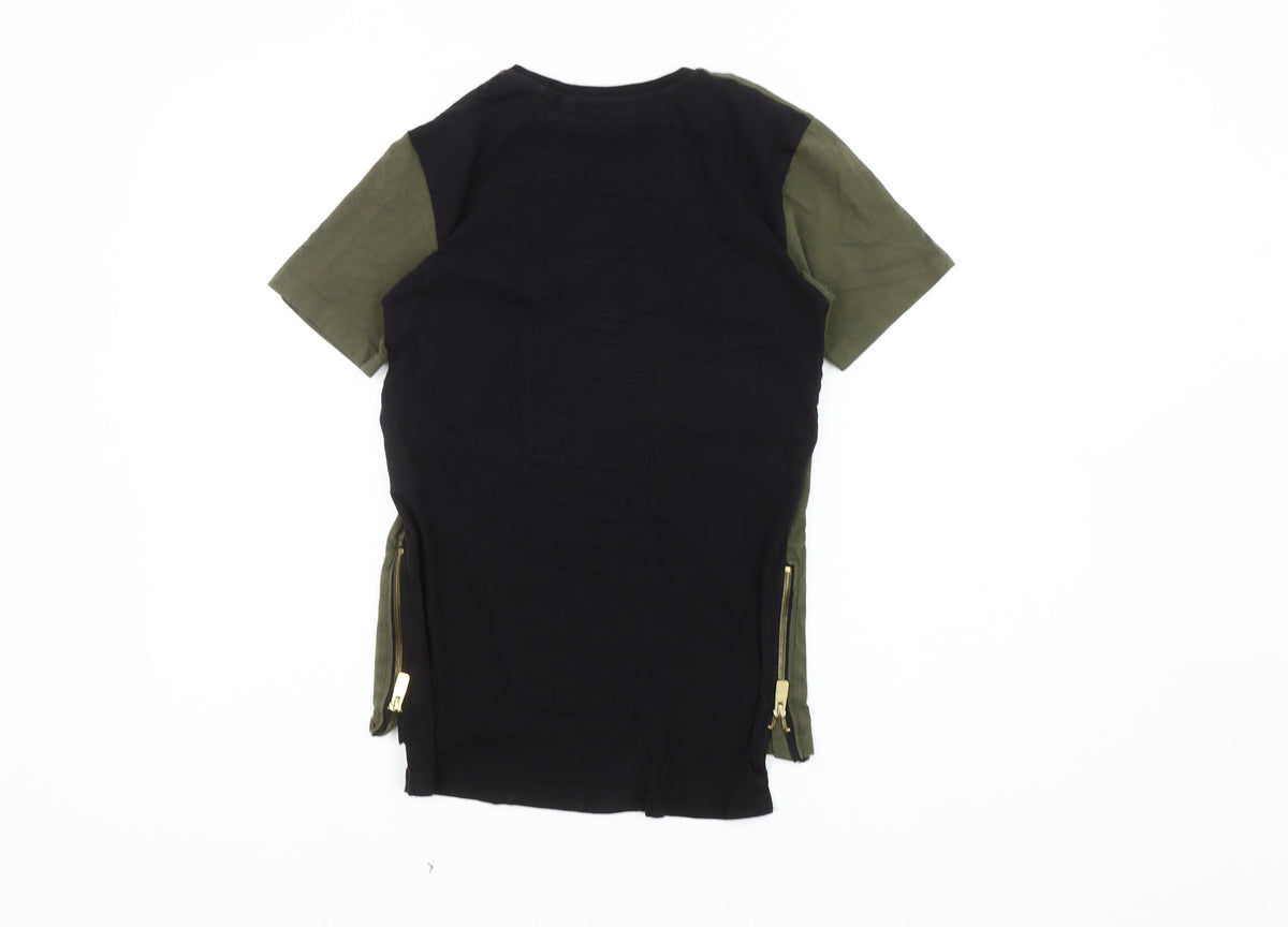 Sonneti Boys Green Black T-Shirt 10-12 Years Pullover Style