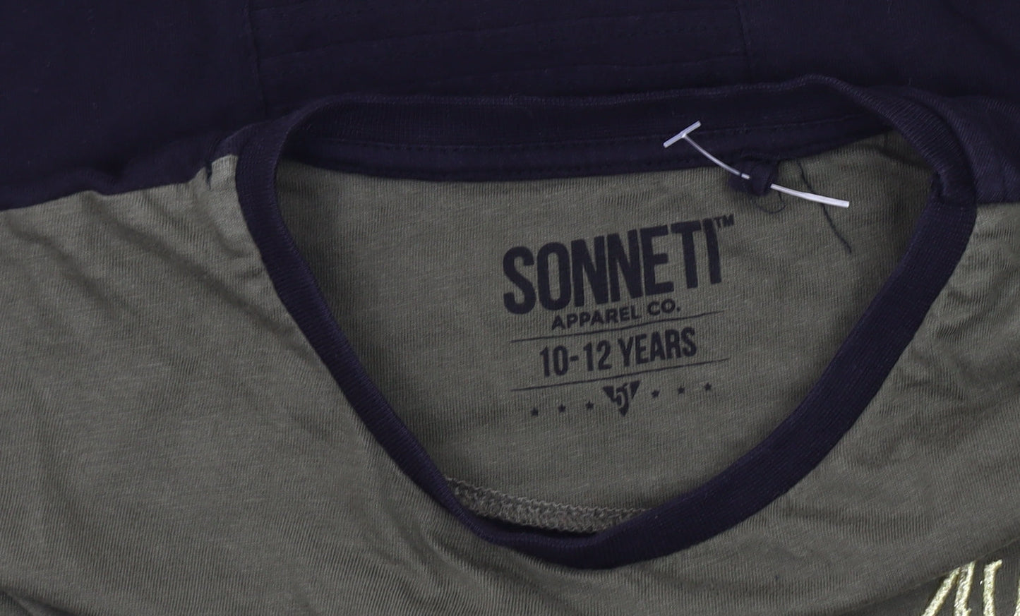 Sonneti Boys Green Black T-Shirt 10-12 Years Pullover Style