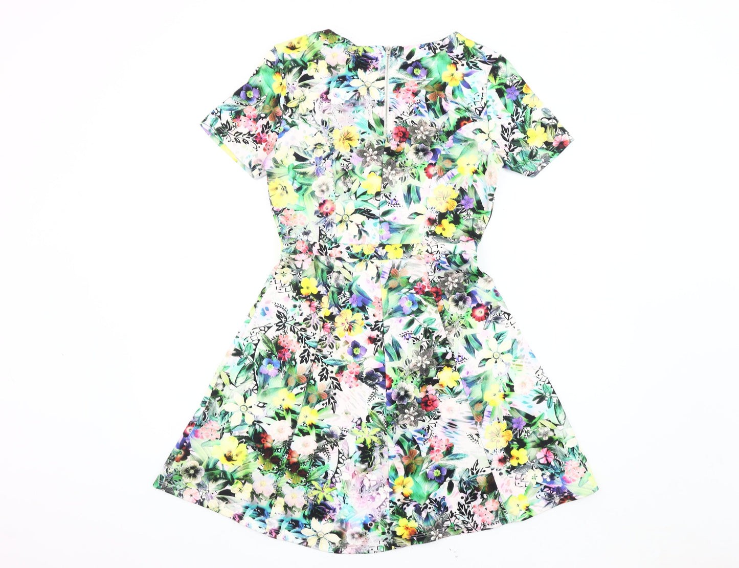 Warehouse Women's Multicoloured Floral A-Line Dress Size 8