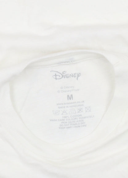 Close-up detail of Disney girls’ white lilo & stitch birthday t-shirt m