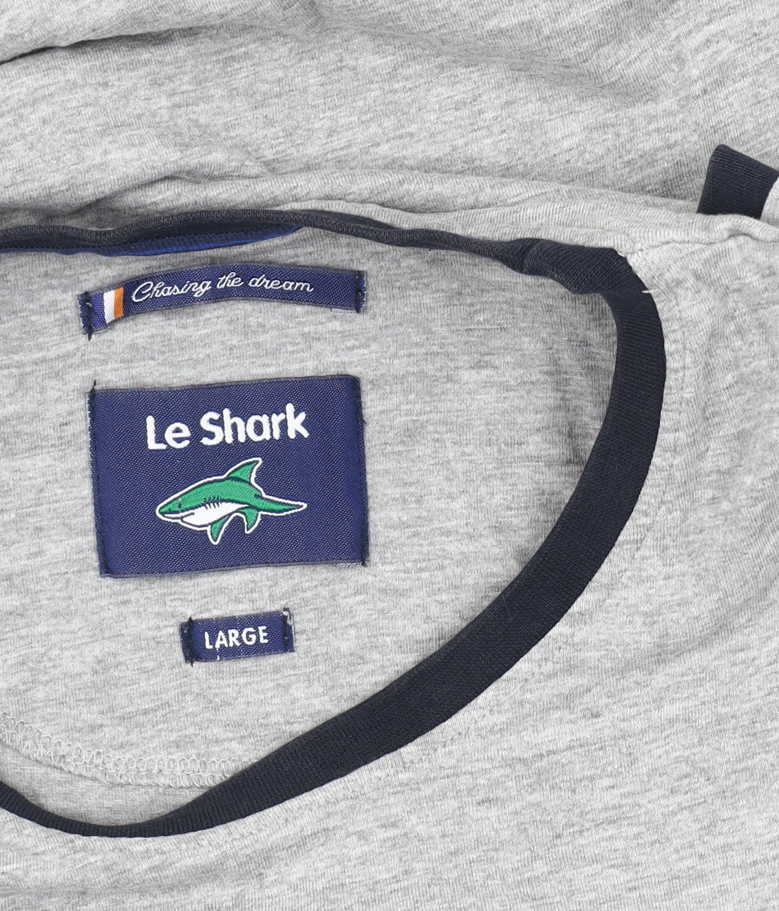 Le Shark Men's Grey T-Shirt, Size L, Crew Neck