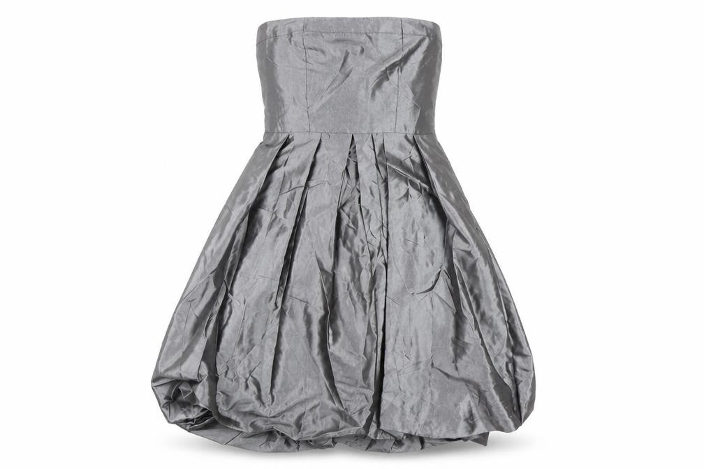 Miso Women's Grey A-Line Strapless Party Dress