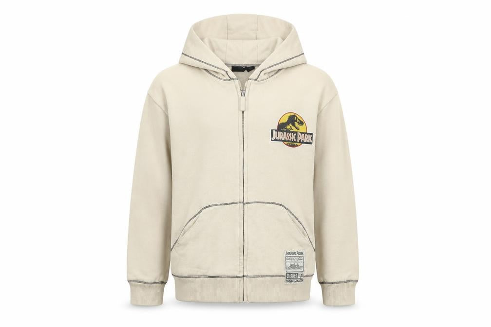 Beige Boys Jurassic Park Hooded Jacket Size 6-7