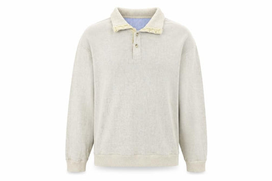 Marks & Spencer Men's Beige Henley Jumper L
