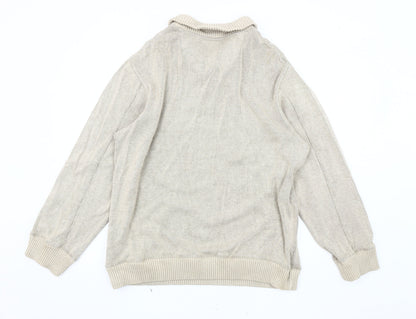Marks & Spencer Men's Beige Henley Jumper L