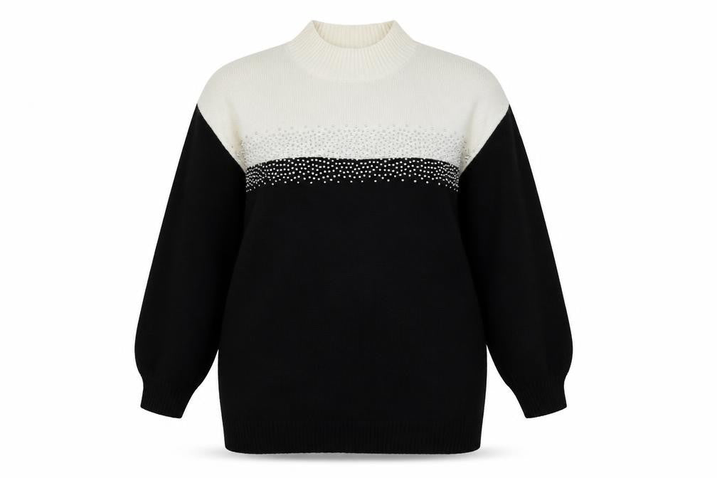 Roman Women's Black High Neck Jumper, Size 18