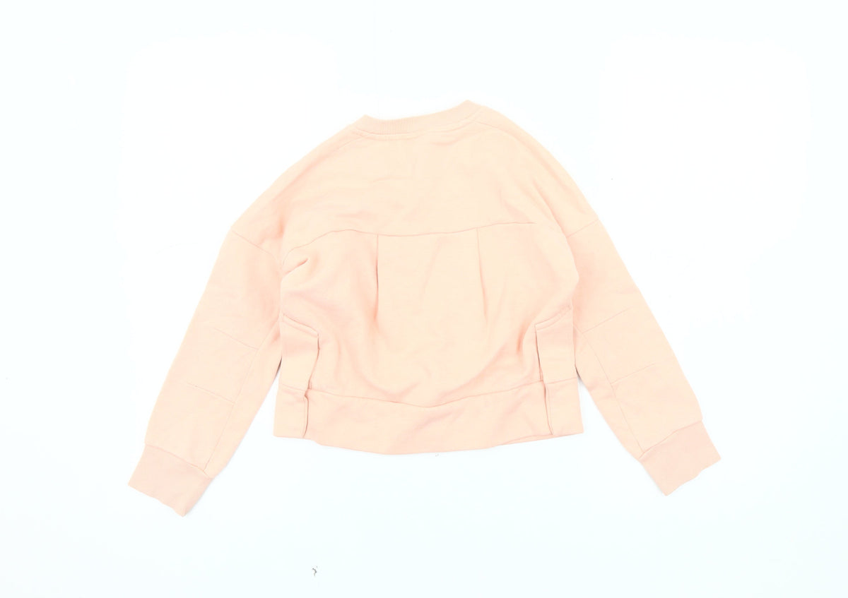 Adidas Girls Pink Pullover Sweatshirt 2-3 Years Logo Crew Neck