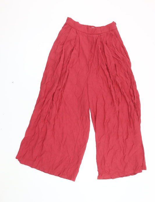 MNG Women's Red Wide-Leg Trousers Size 8