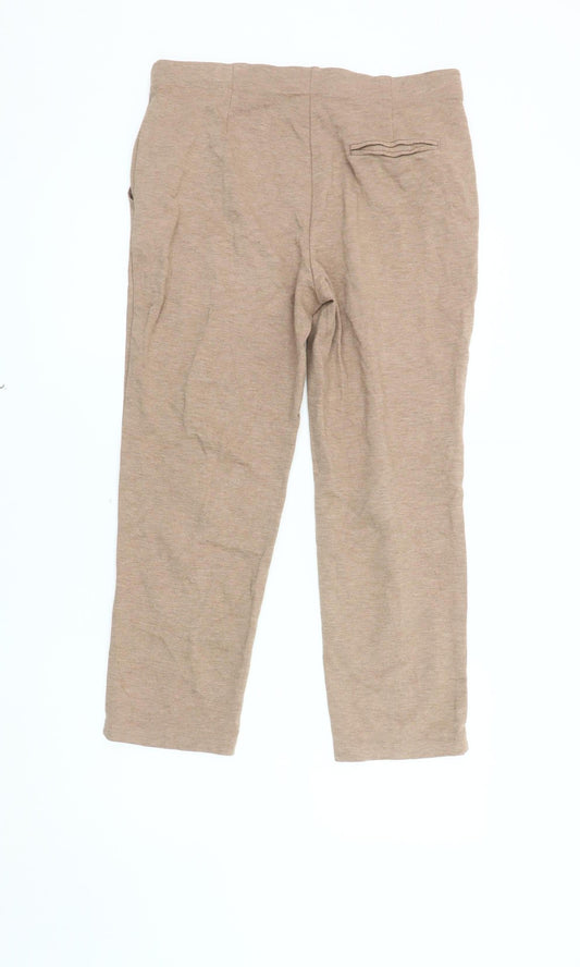 Marks and Spencer Beige Elastic Waist Trousers Women Size 10