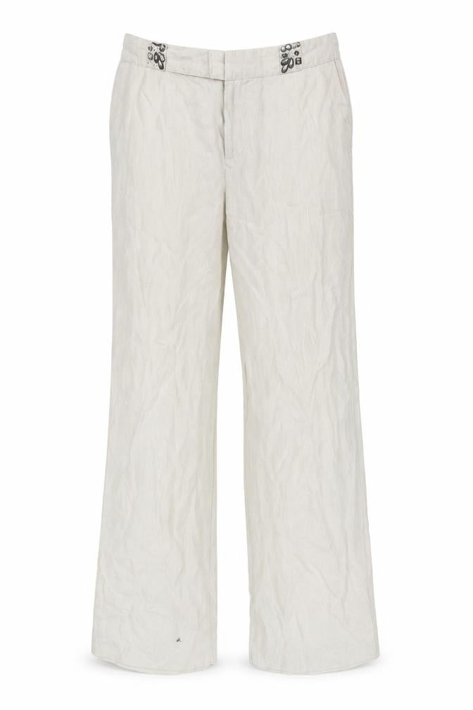 Fransa Women's Beige Straight Trousers L
