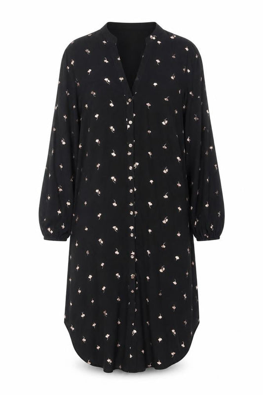 Oasis Women's Black Floral Shirt Dress Size 12