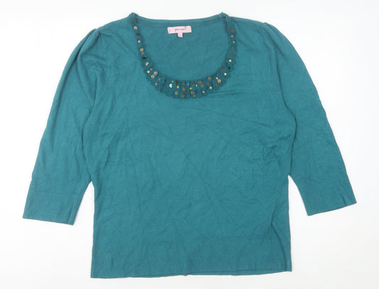 Marks and Spencer Women's Green Pullover Jumper Size 18