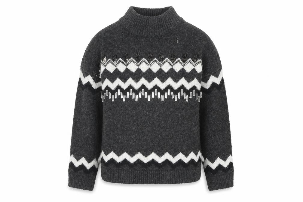 Marks & Spencer Girls Black High Neck Pullover Jumper, 9-10 Years