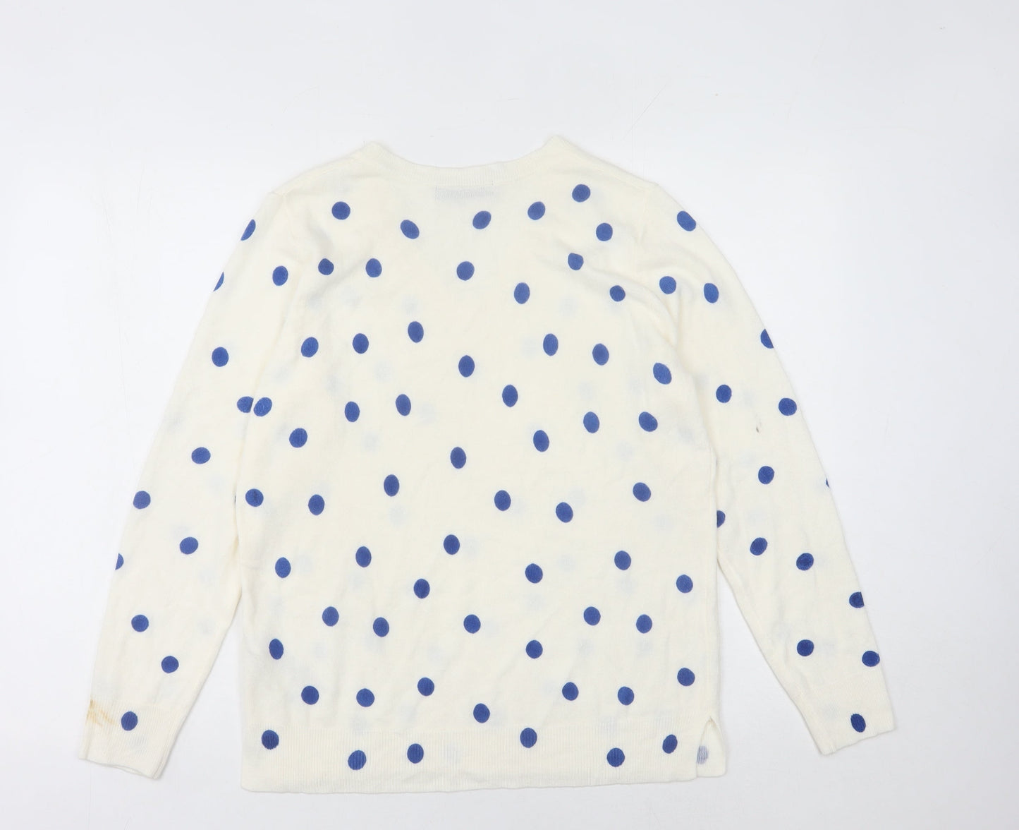 Marks and Spencer Women's White Polka Dot Jumper Size 14