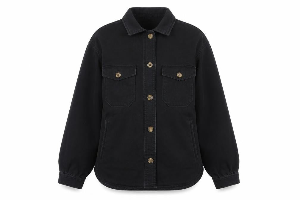 H&M Girls Black Button-Up Long Sleeve Shirt Size 10