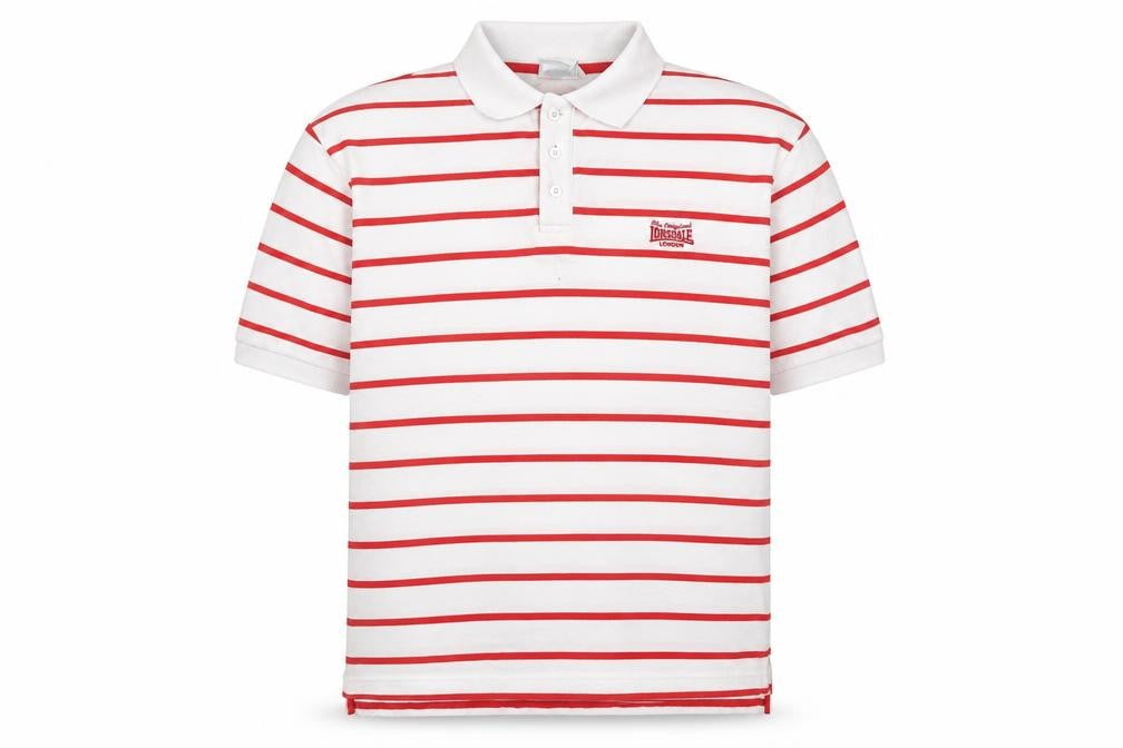Lonsdale Men's Red Striped Polo Shirt - Size L