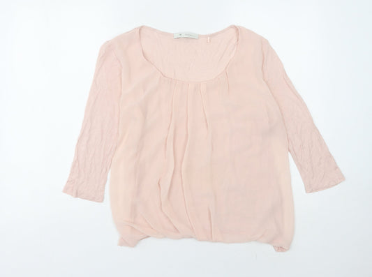 Monari Women's Pink 3/4 Sleeve Blouse Size 12