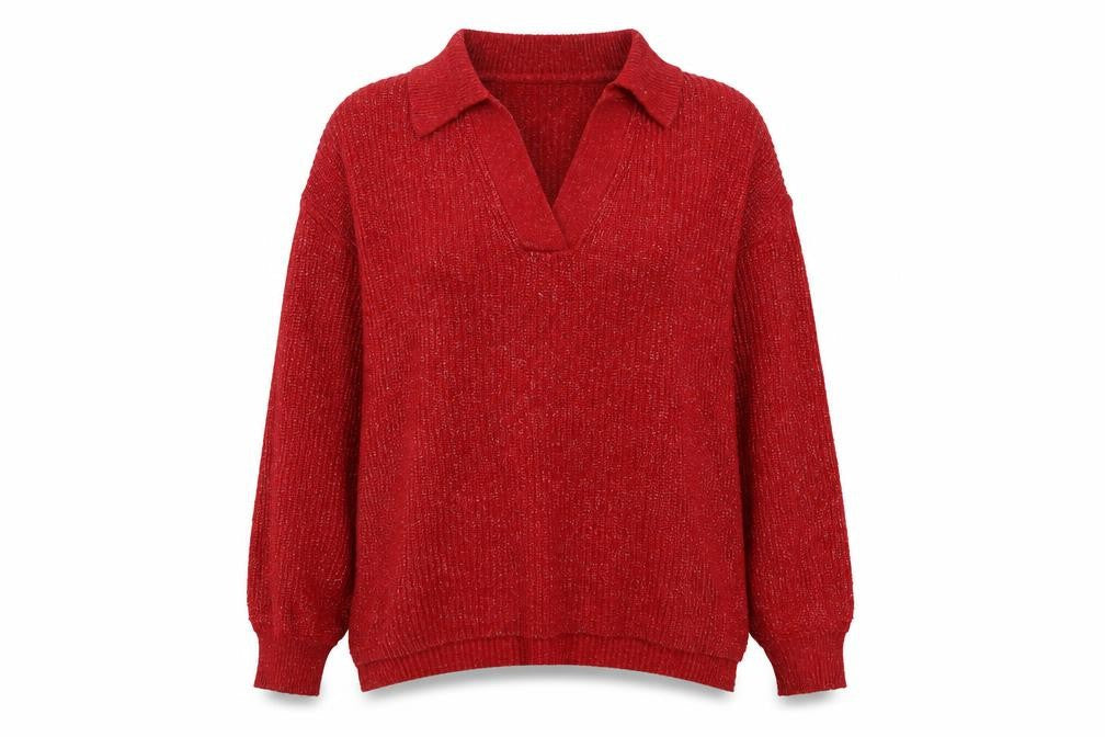 Marks & Spencer Women's Red Collared Pullover M