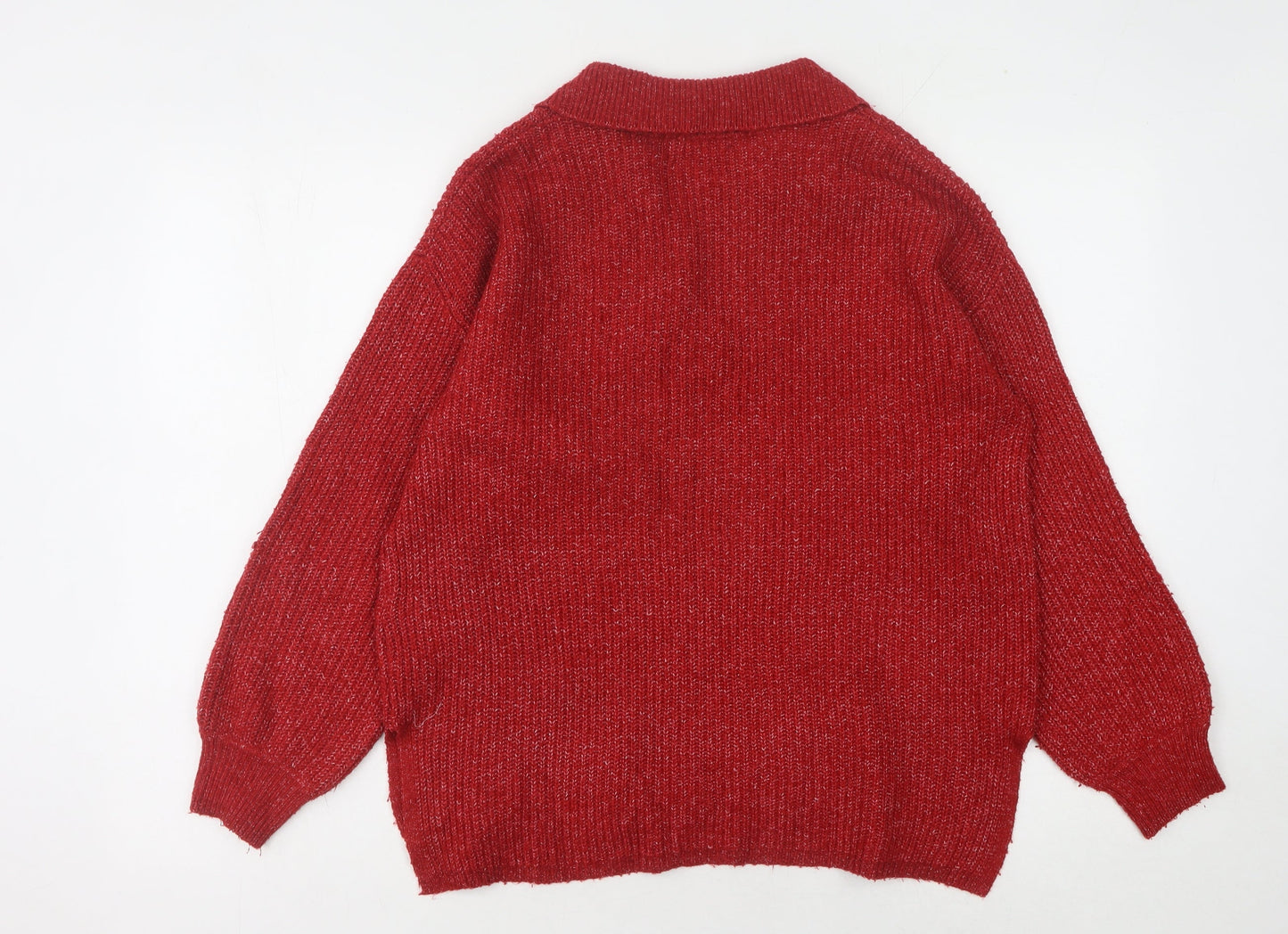 Marks and Spencer Women's Red Collared Pullover M