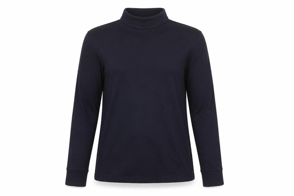 Lands' End Unisex Black Mock Neck T-Shirt - M