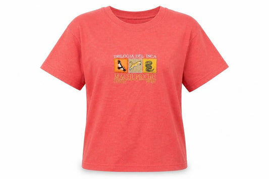 Manu Womens Arts Red T-Shirt, Casual Summer Wear Size S,
