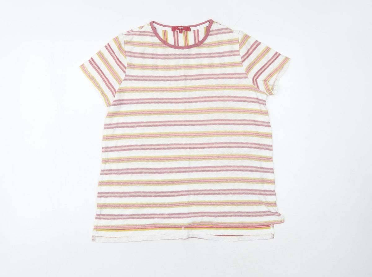 Next Women's Multicoloured Striped T-Shirt Size 10