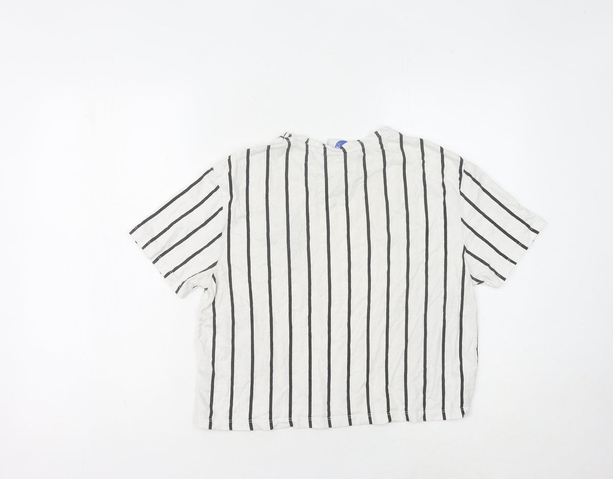 NASA Unisex Space T-Shirt White S Striped Cotton