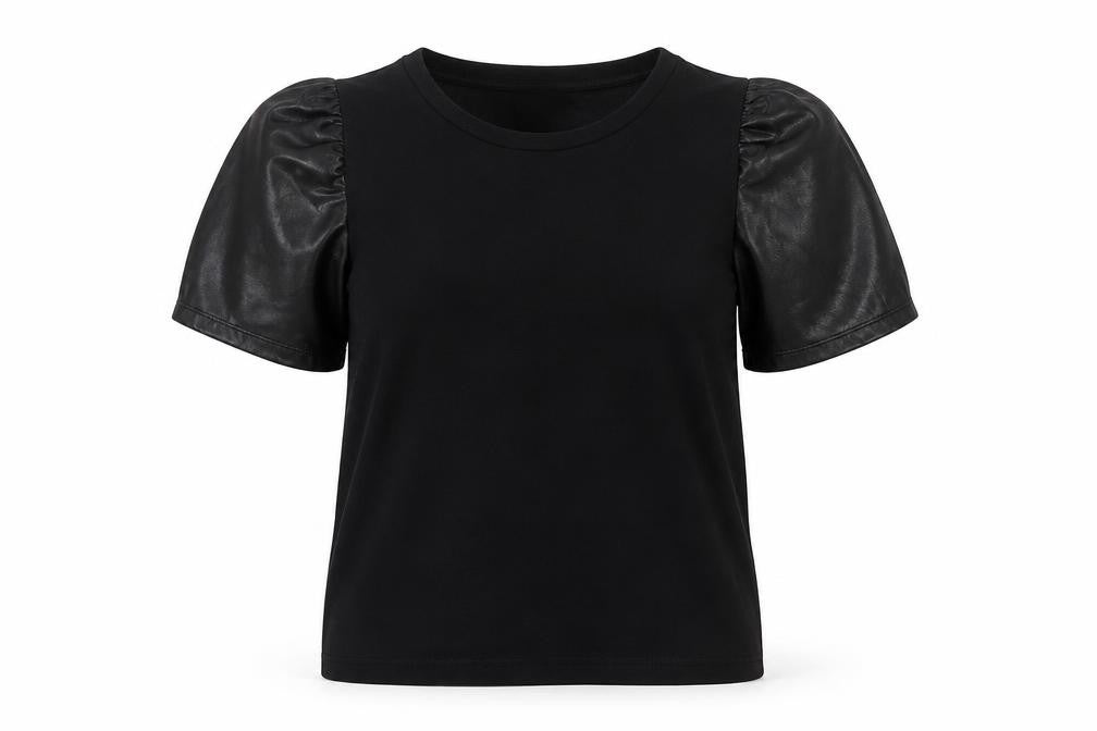 Nine West Women's Black Puff Sleeve Top, M, Casual Elegance