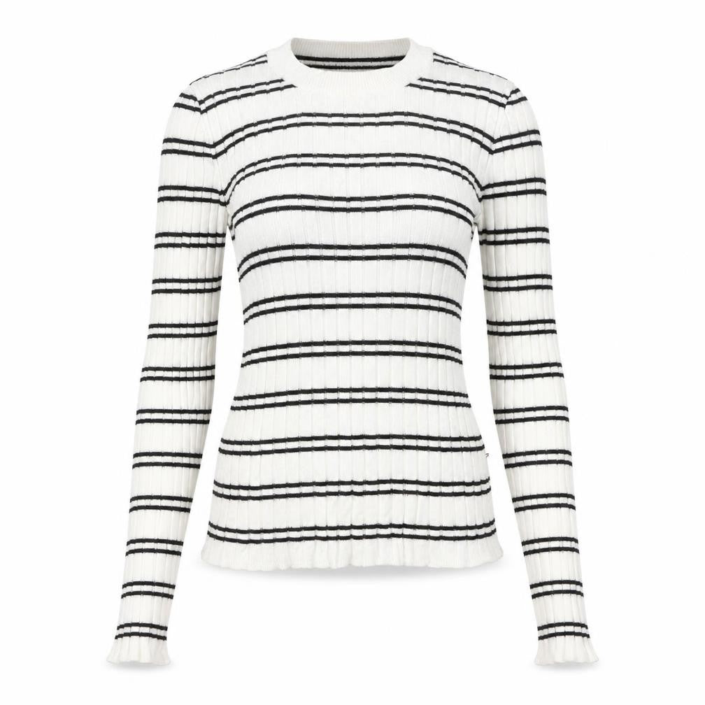 Bershka Women's White XS Striped Pullover Jumper