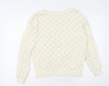 Additional front view of YAYA Women's Ivory jumper Knit Medium