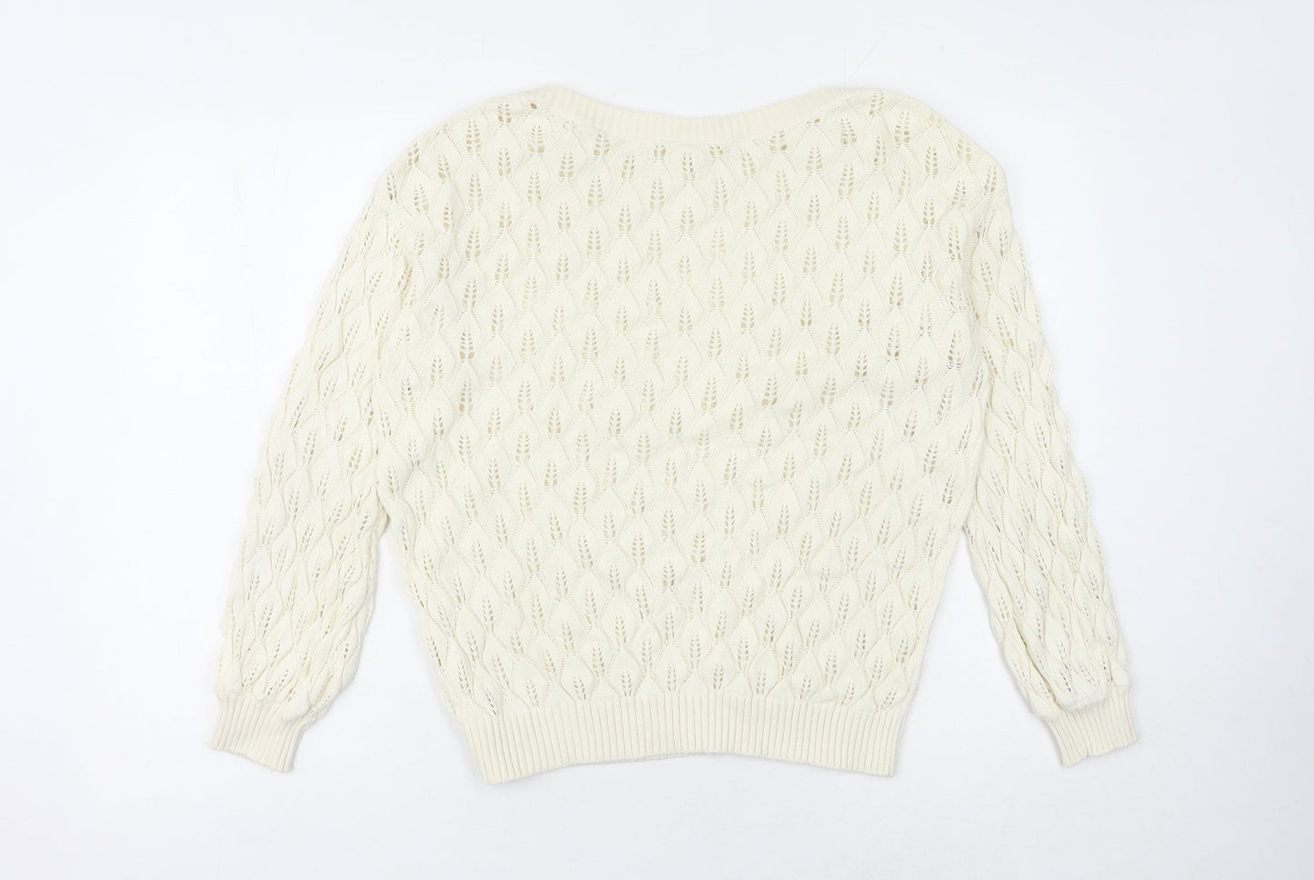 YAYA Women's Ivory Pullover Jumper Knit Medium