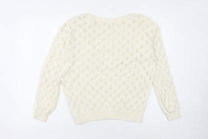 Back view of YAYA Women's Ivory jumper Knit Medium